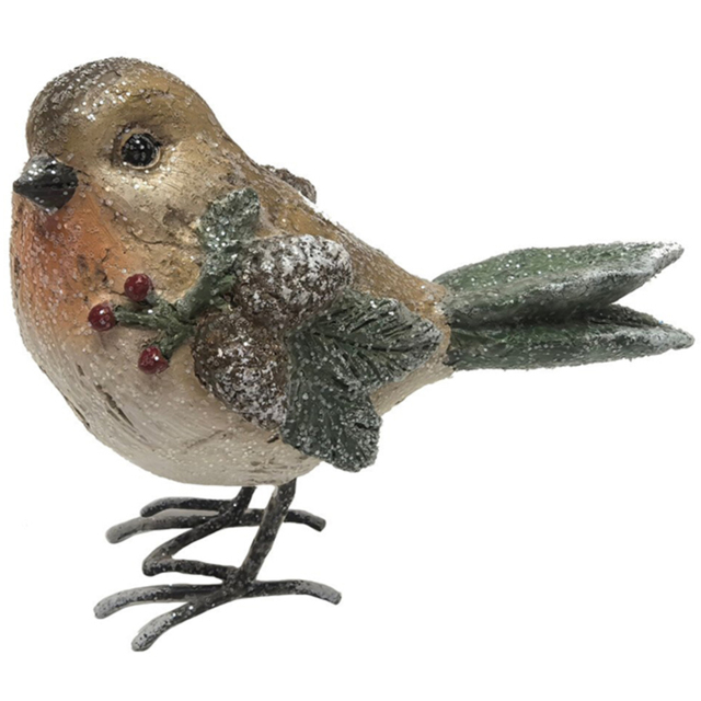 Rustic Robin Ornament Brown - image 1
