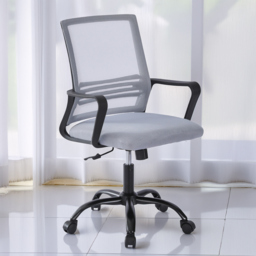 Light Grey Adjustable Swivel Mesh Back Office Chair - thumbnail 1