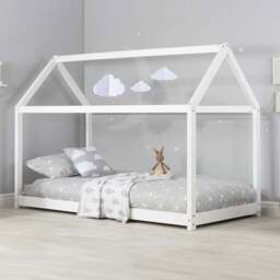 House Single White Bed Frame - thumbnail 1