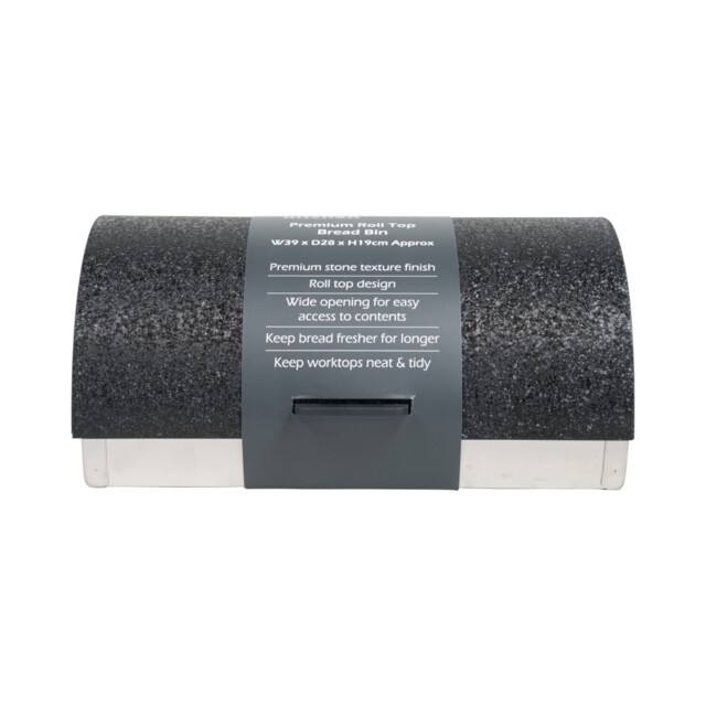 Black and Silver Roll Top Bread Bin - image 1