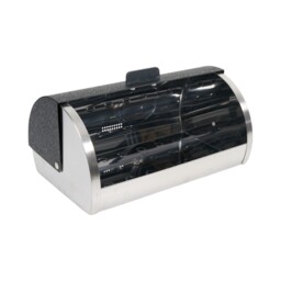 Black and Silver Roll Top Bread Bin - thumbnail 4