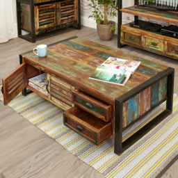 Baumhaus Urban Chic 4 Door 4 Drawer Coffee Table - thumbnail 3