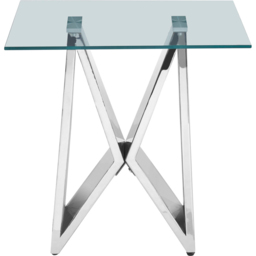 Premier Housewares Allure Tempered Glass Top End Table with Wing Base - thumbnail 3