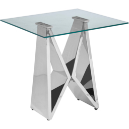 Premier Housewares Allure Tempered Glass Top End Table with Wing Base - thumbnail 2