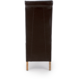 Krista Set of 2 Brown Bonded Leather Roll Back Dining Chair - thumbnail 3