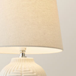ValueLights Harrison Taper Shade White Geo Ribbed Gloss Large Table Lamp - thumbnail 3