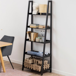 Florence Wally 5 Shelf Black Bookcase