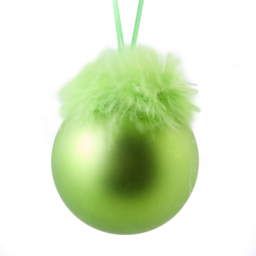 Candy Cane Lane Green Fluffy Grumble Christmas Bauble 6 Pack - thumbnail 3