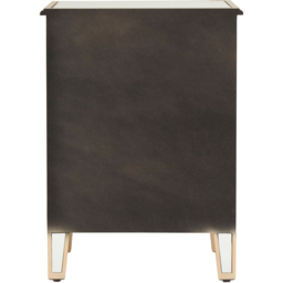 Premier Housewares Grazia Gold Finish Single Drawer Single Shelf Mirrored Top Side Table - thumbnail 3