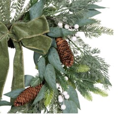 Green Heart Shape Christmas Wreath 56cm - thumbnail 2