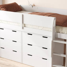 Flair Loop 6 Drawer White Mid Sleeper Bed - thumbnail 2