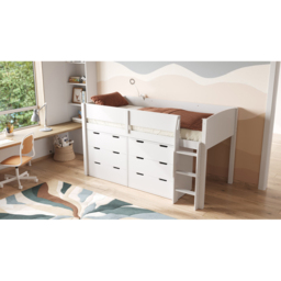 Flair Loop 6 Drawer White Mid Sleeper Bed - thumbnail 3