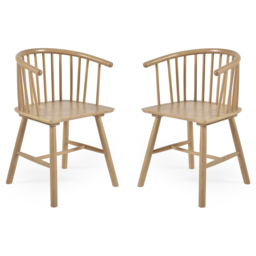 Julian Bowen Kaito Set of 2 Light Oak Effect Dining Chairs - thumbnail 2