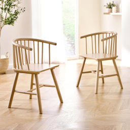 Julian Bowen Kaito Set of 2 Light Oak Effect Dining Chairs