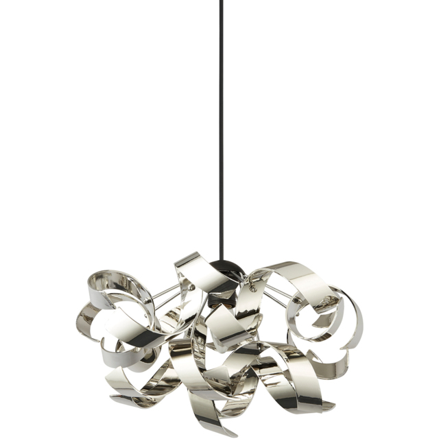 Lighting Collection Chrome Curl Easy Fit Pendant Shade - image 1