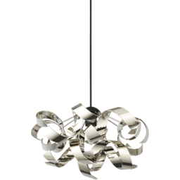 Lighting Collection Chrome Curl Easy Fit Pendant Shade
