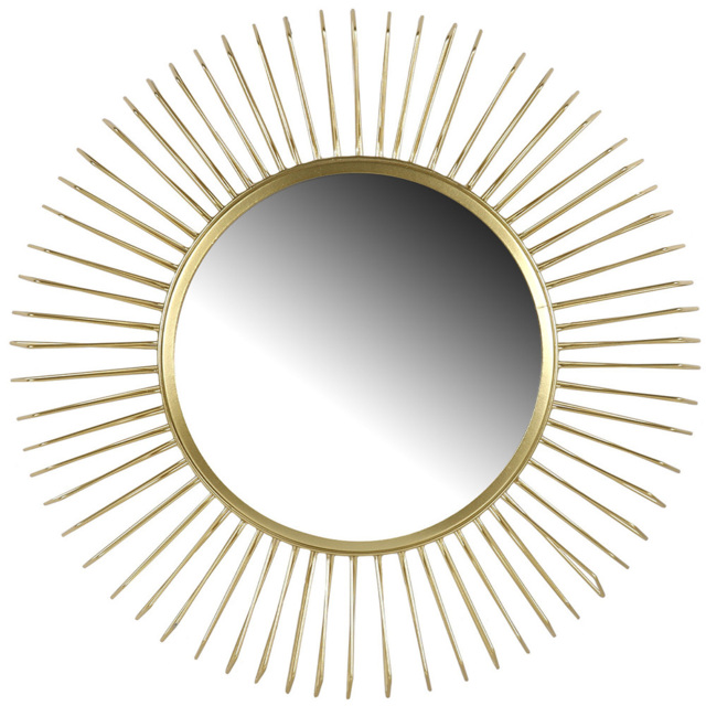 Gold Sunbeam Metal Wall Mirror