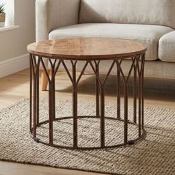 Premier Housewares Boho Acacia Wood Round Coffee Table - thumbnail 3