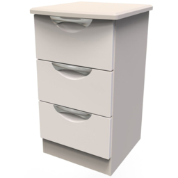 Crowndale Camden 3 Drawer Kashmir Gloss Bedside Table - thumbnail 2
