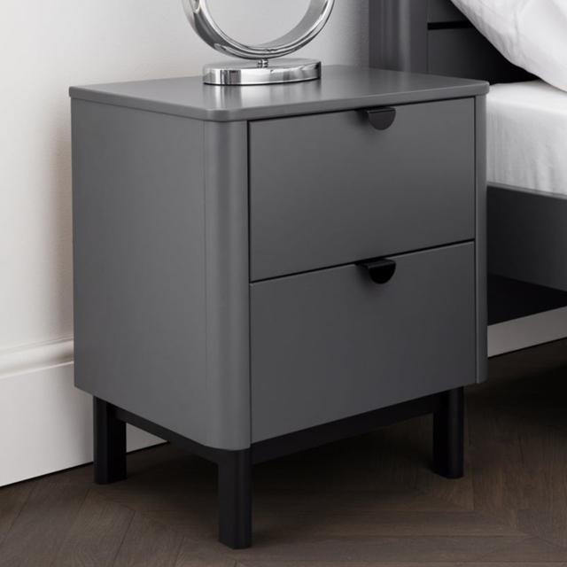 Julian Bowen Chloe 2 Drawer Storm Grey Bedside Table - image 1