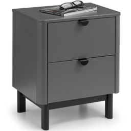Julian Bowen Chloe 2 Drawer Storm Grey Bedside Table - thumbnail 2