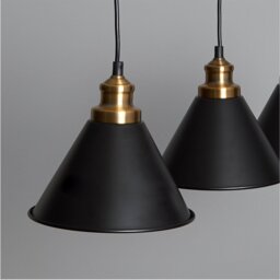 Camden Black and Gold 3 Light Fitting Ceiling Light - thumbnail 3