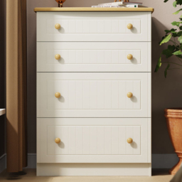 Crowndale Warwick Cream Ash and Oak 4 Drawer Deep Chest of Drawers