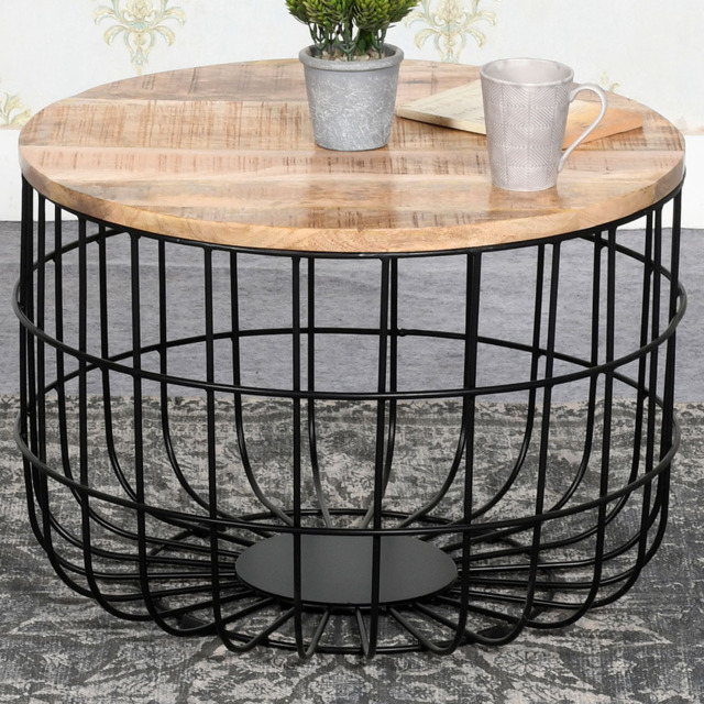 Brooklyn Surrey Solid Wood and Metal Wire Coffee Table - image 1