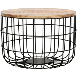 Brooklyn Surrey Solid Wood and Metal Wire Coffee Table - thumbnail 4