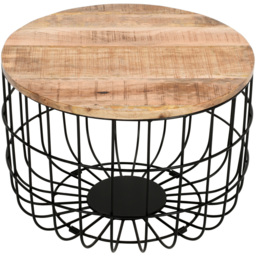 Brooklyn Surrey Solid Wood and Metal Wire Coffee Table - thumbnail 3