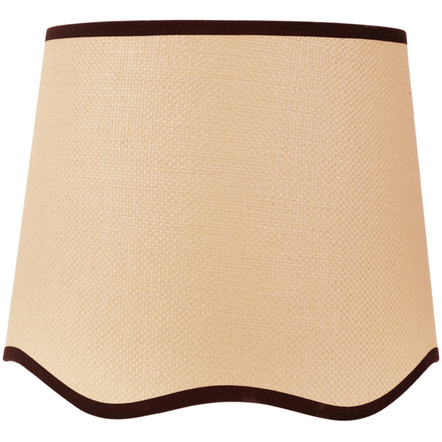 ValueLights Dutton Natural Scallop Edge Lamp Shade with Black Trim Large - image 1