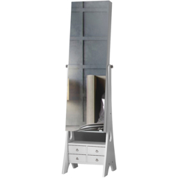 CARME Home Nikita 4 Drawer Free Standing Full Length Mirror Jewellery Cabinet