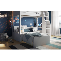 Flair Cosmic White Wooden L-Shaped Bunk Bed - thumbnail 3