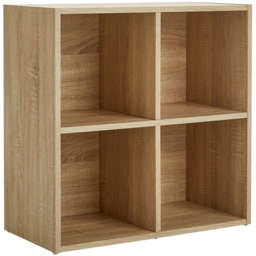Home Source 4 Shelf Oak Effect Cube Storage Unit - thumbnail 2