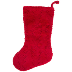 Christmas Tree Red Embossed Christmas Stocking - thumbnail 3