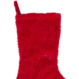 Christmas Tree Red Embossed Christmas Stocking - thumbnail 2