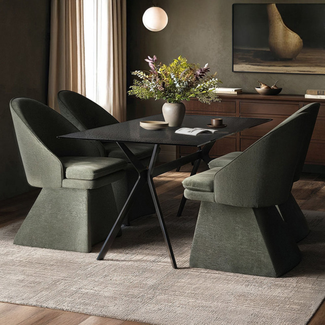 SOLACE+CO Emil Aiko 4 Seater Glass Dining Set - image 1