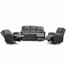 Langham 5 Seater Grey Manual Recliner Sofa Set - thumbnail 2