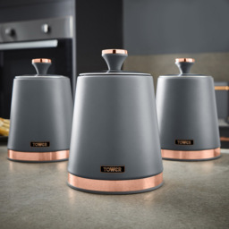 Tower 3 Piece Cavaletto Grey Canister Set - thumbnail 3