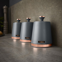 Tower 3 Piece Cavaletto Grey Canister Set - thumbnail 2