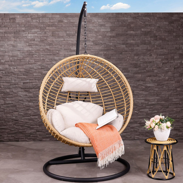 Charles Bentley Natural Swing Egg Chair with Cushions - image 1