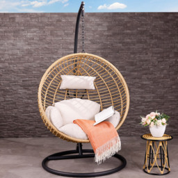 Charles Bentley Natural Swing Egg Chair with Cushions