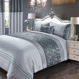 Rapport Home Charleston Super King Size Grey Duvet Set