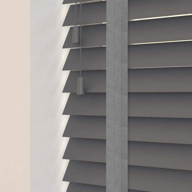Caecus Real Wood Tape Venetian Blind Dark Grey 45 x 120cm - image 1