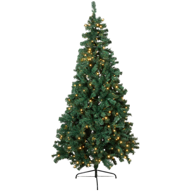 Living and Home Pre-Lit 300 Warm White LED Artificial Christmas Tree with Metal Stand 6.9ft - image 1