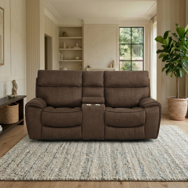 Cancun 2 Seater Brown Recliner Sofa - image 1