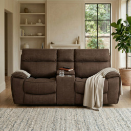 Cancun 2 Seater Brown Recliner Sofa - thumbnail 2