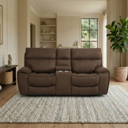 Cancun 2 Seater Brown Recliner Sofa