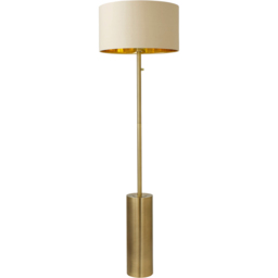 ValueLights Lexy Reni Beige Shade Antique Brass LED Floor Lamp