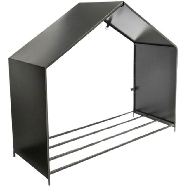 Ivyline Zinc House Shape Garden Log Storage 88 x 100cm - image 1
